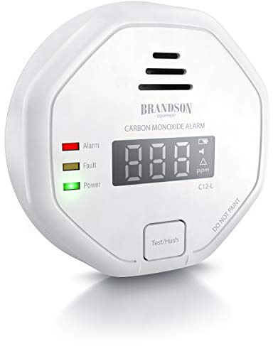 Brandson Kohlenmonoxid Melder mit LCD-Display, CO Melder 85 dB, Weiß | Warnmelder für Wohnung, Schlafzimmer, Garage und Wohnmobil, Räume bis 25 m², Wandmontage, Schrauben und Dübel dabei