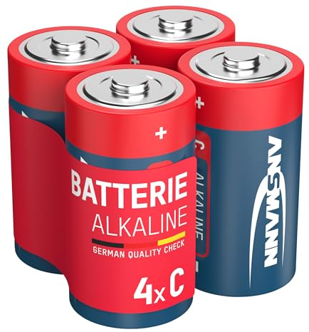 ANSMANN Alkaline Baby C Batterien – leistungsstarke, langlebige Energiequelle – 1,5V LR14 – 4er Pack