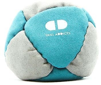 Skill Addicts Starter Footbag, Weicher Hacky Sack für Kinder und Erwachsene, Lern-App für HäckySack Tricks inklusive - Dunkles Türkis Grau