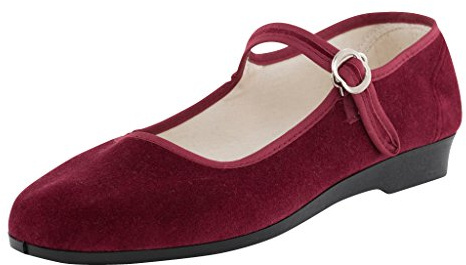 Japanwelt Original China-Samt-Ballerinas - Damen-Schuhe in vielen Farben Gr. 33-42 Trachtenschuhe in Bordeaux Größe 39