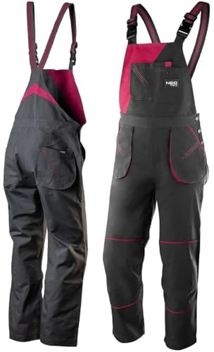 NEO TOOLS Damen-Arbeitslatzhose, Woman Line, Gr. S-XXL. Baumwoll-Polyester-Gewebe, elastischen Träger,Taschen, ISO 13688:2014