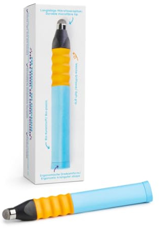 Edurino Eingabestift Ergonomisch – Dreipunktgriff für Kinder – Hellblau | Spielerisch digital lernen, Ergonomischer Stift, Dreipunktgriff & Schreibmotorik, Rechts- und Linkshänder, Für EDURINO App