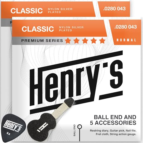 2-Pack Gitarrensaiten Konzertgitarre Mit Ball End - Einfach&Schnell Installation - 5 Gitarren Zubehör - Versilberte Nylon-Saiten für Klassische- Akustikgitarre - Classical Guitar Strings Nylon