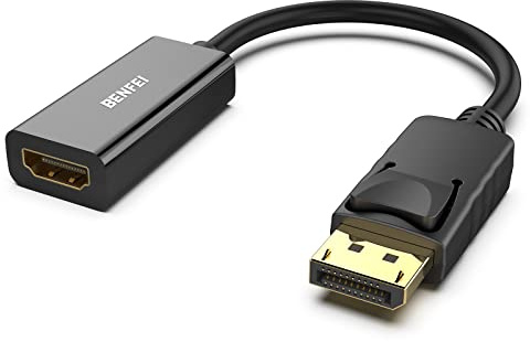 BENFEI 4K DisplayPort auf HDMI Adapter, Unidirektional DisplayPort DP Computor zu HDMI Monitor Verbindungs Adapter Kompatibel für Laptop PC Monitor TV Projektor