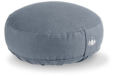 Lotuscrafts® Meditationskissen mit 10 cm Sitzhöhe, extra niedrig, Yoga Kissen mit Dinkelfüllung, Yogakissen Rund, Bodenkissen Rund, Yogakissen Meditationskissen, Bezug waschbar, GOTS Zertifiziert