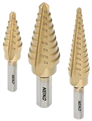 Neiko 10193A Titan Stufenbohrer Unibit Set 28 Größen HSS Standard (SAE) Stufenbohrer Set Stufenbohrer für Metall Unibit Stufenbohrer Industrial Unibit