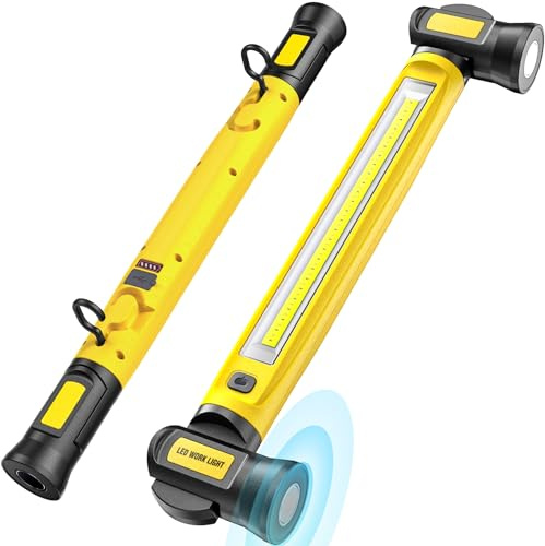 Arbeitsleuchte 3000LM, Werkstattlampe led, Motorraumleuchte mit Magnet＆Haken, 3 farbtemperaturmodi, 5200mAh USB-C-Schnellladen Geeignet für Autoreparatur/Camping/Garagenplatzbeleuchtung