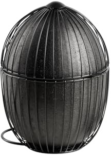 APS 30480 Eierkorb "OVO", schwarzer Metall Eierkorb, Eierbehälter, zum Warmhalten, für ca. 35 Eier, hält den Inhalt durch EPP und Baumwollfutter lange warm, Durchmesser 23 cm, Höhe 31 cm, schwarz