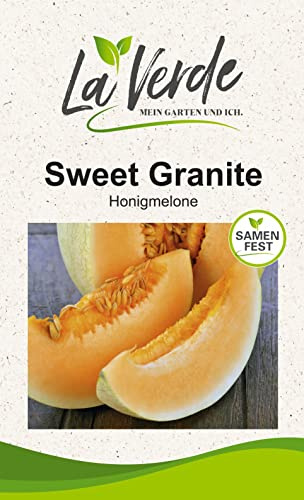 La Verde MEIN GARTEN UND ICH. Sweet Granite Honigmelonen Samen für ca. 10–12 Pflanzen, Fruchtgemüse, aromatisch und frühreif, Saatgut ohne Gentechnik
