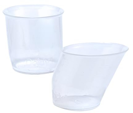 Doidy Mini Cup 2er-Pack – Baby-Trainingsbecher, einzigartiges Baby-Becherglas mit schrägem Design – toller Entwöhnungsbecher für Milch, Wasser – Verwendung ab 0 Monaten, 50 ml, PP-Material (durchschei