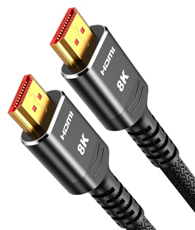 Highwings HDMI 2.1 Kabel 3meter Zertifiziertes, 10K 8K HDMI Kabel 48Gbps Ultra Highspeed 8K 60Hz 4K 120Hz 7680P eARC HDCP 2.2&2.3 DTS:X Dynamische HDR Kompatibel mit Soundbar HDTV Monitor