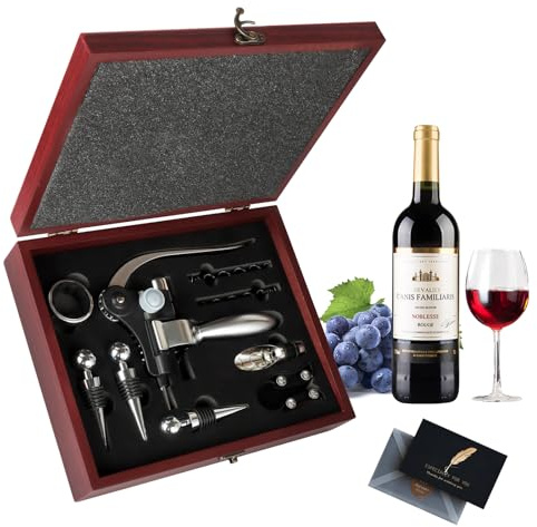UCAMP Luxus Wein Öffner - Sommelier Set mit 11 Korkenziehern, Weinzubehör Geschenkset für Weinliebhaber（Holzbox）
