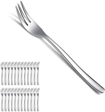 Kyraton Dessertgabeln 24 Stück 15.6cm, Edelstahl Gebäck Gabeln Set, Obst Gabeln, Mini Kuchen, Vorspeise für Haus, Hochzeit, Party, Café, spülmaschinenfest