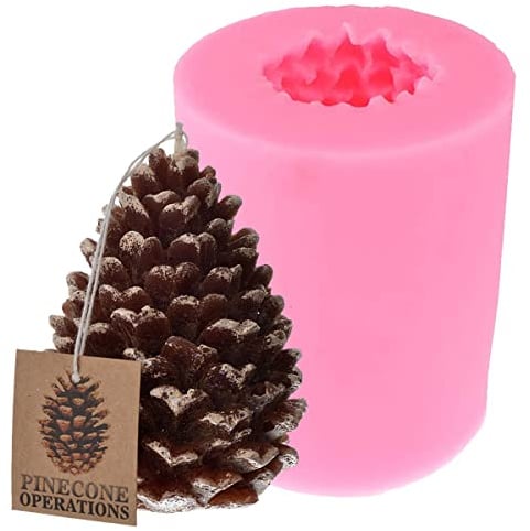 DIY Tannenzapfen Kerzenformen, 3D Weihnachts Kerzenform, Kerzengießform Silikonformen, Christmas Party Mold Form Seifengießform, für DIY Seife Schokolade Kerzenherstellung, Pine Cones