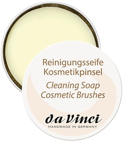 da Vinci, Pinselseife 40g, vegan, Reinigung für Kosmetikpinsel | Gründliche Reinigung mit schonender Pflege für geschmeidige, elastische Fasern und Naturhaare.