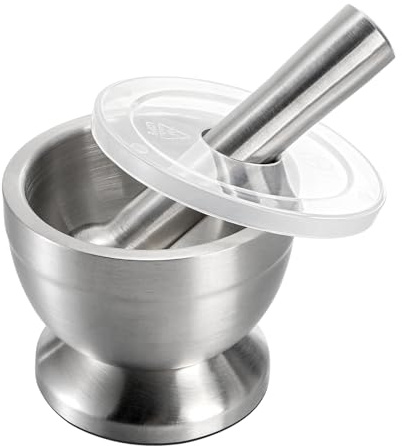 Bekith Mörser mit Stößel Kitchen Pestle and Mortar Edelstahl Gewürzmörser für die Küche, Lebensmittelecht