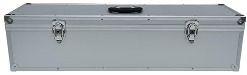 Alubox Alukoffer Silber Koffer Werkzeugkoffer Aufbewahrung leer 20x20x80 cm Deckel abnehmbar