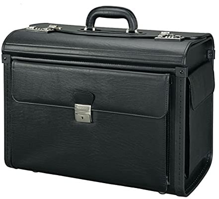 ALASSIO 45047 - Pilotenkoffer VICENZA, aus strapazierfähigem Lederimitat, ca. 46 x 35 x 21,5 cm, schwarz