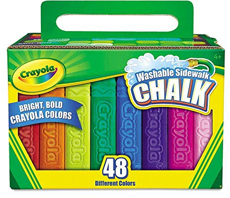 CRAYOLA, Kreide Kinder, Waschbare Malkreide Straße Kinder, ab 4 Jahren | Farbenfrohe Straßenkreide Box mit 48 Stück Kreide für Strassen und Pflastersteine