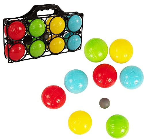 HTI Toys & Games 8 Piece Boules Carry Case , Garden Games for Kids Camping and Holiday Games , Outdoor Family & Friends Entertainment For Adults, Boys and Girls , Perfect For Sports Day Games.