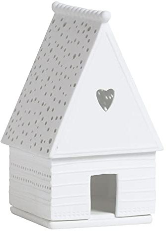Räder Lebkuchen Lichthaus Herz 8 x 8 x 13,5 cm Porzellan Weiß