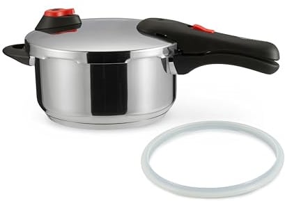 Amazon Basics Schnellkochtopf aus Edelstahl, induktionsgeeignet, 4 liter