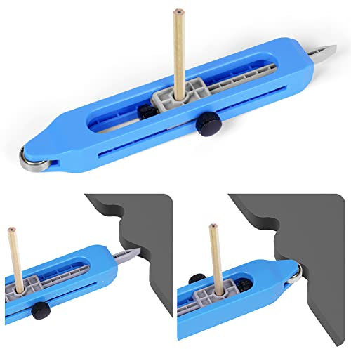 flintronic Konturenlehre, Konturenlehre mit Schloss, Verriegelungsmechanismus, Irregular Contours, Werkzeug zum Kopieren von unregelmäßigen Konturen zum professionellen Messen von Holz(3 Bleistift)