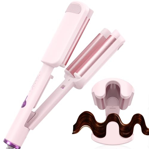 AISEELY 32mm Welleneisen für Haare,3-fach Barrel Beach Waves Lockenstab,Welleneisen Große Wellen,Einstellbare Temperatur (160°C-220°C), Hitzeschutz & Reisesicherung | Locken für alle Haartypen