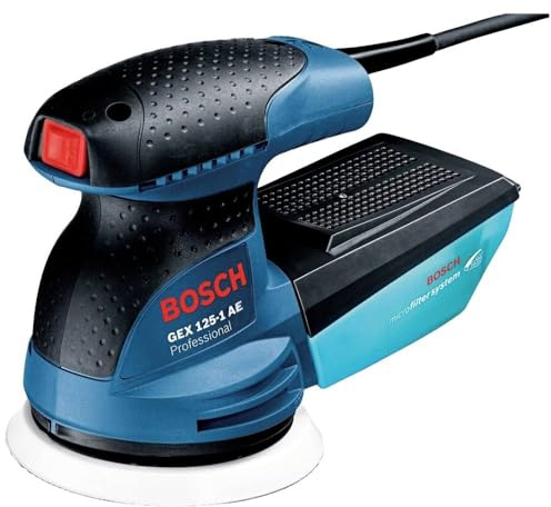 Bosch Professional Exzenterschleifer GEX 125-1 AE (125 mm Schleifteller, 250 Watt, inkl. Microfilter Box, 1x Schleifpapier)