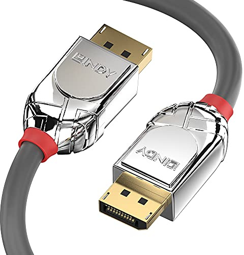 LINDY 36304 Kabel, Displayport Stecker auf Stecker Chrom Anthrazit