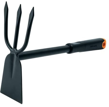 Fiskars Kombihacke, Spitze Zinken, Länge 30,5 cm, Rostfreier Stahlkopf, Kunststoff-Griff, Schwarz/Orange, Ergo, 1027030