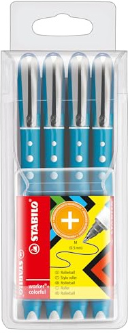 STABILO - Tintenroller - worker+ colorful - medium - 4er Pack - blau