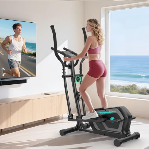 Crosstrainer für Zuhausemit 16 Widerstandsstufen,Bluetooth App,Flaschenhalter,Ultraleiser Magnetischer Crosstrainer mit Rutschfestem Pedal,Transporträder bis 130KG