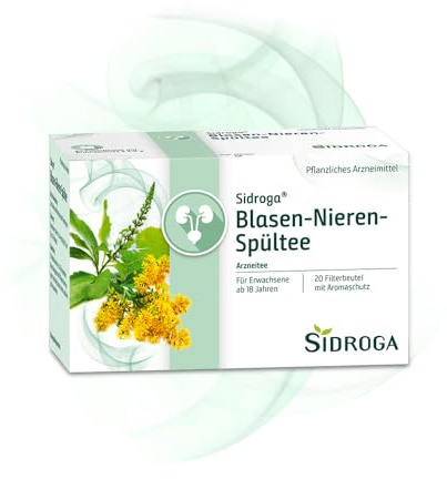 Sidroga Blasen-Nieren-Spültee – Pflanzlicher Arzneitee zur Durchspülung der ableitenden Harnwege - bei leichteren Harnwegsbeschwerden & zur Verminderung der Nierengrieß-Ablagerung - 20 Teebeutel à 2 g