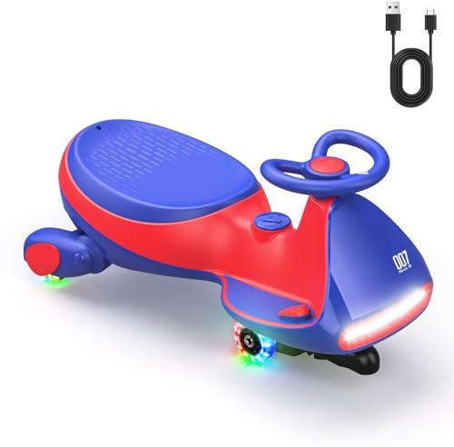 FanttikRide N7 Pro Kinder Elektroauto, Elektrisches Rutschauto mit Pedal, Typ C aufladbar Batterie Kinder Auto, 2 Geschwindigkeit Kippschutz Leuchtende Räder, Bluetooth, für Kind ab 3 Jahren, Blau