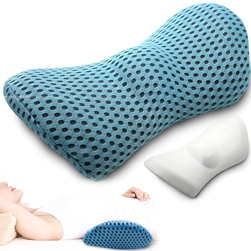 Retoo Lendenkissen Orthopädisches 23x13x46 cm, Lendenwirbelkissen aus Memory Foam, Rückenstützkissen mit Atmungsaktives Material, Universell für Bett, Stuhl, Auto, zur Schmerzlinderung im unteren Rück