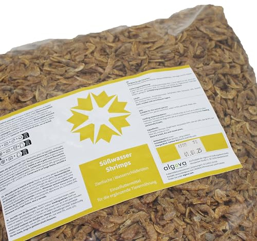 algova Süßwasser Shrimps getrocknet 5kg | Optimale Größe 2-4cm | Futter für Wasserschildkröten & Koi