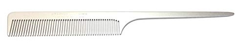 Swedish Crown Profi-Stielkamm Lockenkamm Aluminium-Kamm 21 cm (antistatisch) Metallkamm in Salon-Ausführung mit gleichmäßiger Zahnung (2252 A)
