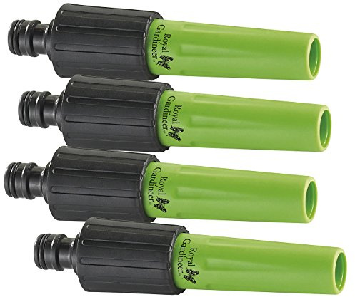 Royal Gardineer Schlauchspritze: 4er-Set Regulier-Spritzdüsen für Gartenschläuche m. Klicksystem (Gartenschlauch Düse, gartenschlauchspritze, Spray)