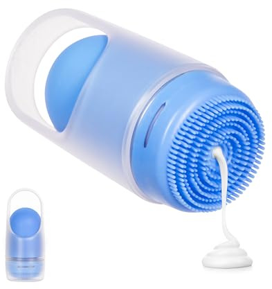 Ubbi Sunsqueeze Sunscreen Applicator, Refillable Roll On, Soft Silicone Bristles for Babies and Toddlers, Easy to Clean, Dishwasher Safe, TSA-Approved, Holds 3.38 Fluid Oz, Kids Summer Camp, Blue