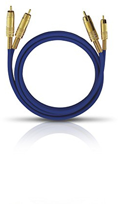 Oehlbach NF 1 Master 100 - Hervorragendes analoges Stereo Audio-Cinchkabel - 2X Cinch/2x Cinch, Vollmetallstecker, Schirmung - 1 m - blau