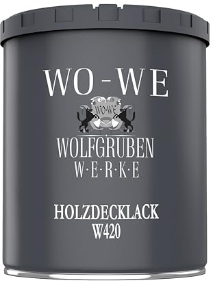 WO-WE Holzfarbe Holzlack Wetterschutzfarbe Außen & Innen - Betongrau RAL 7023-750 ml