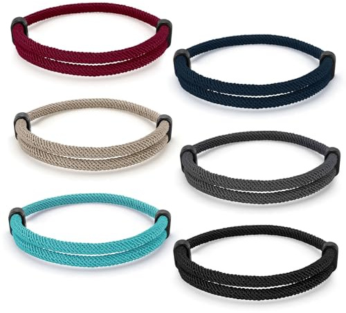 TempBeau Armband Herren Schwarz Segeltau Surferarmband : Handgemacht Surfer Armband Paracord für Männer und Damen Nautic Seil Armband Einstellbar Geflochtenes Armbänder