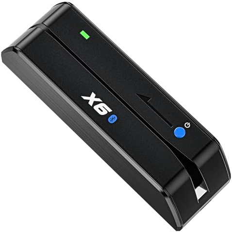 MSR605/MSR 606 Kreditkartenleser/Schreibmaschine, USB-Magnetstreifen-Kartenterminal für Mac/Windows, Magnetkartenleser/Schreibgerät mit Magnetstreifen und 3-Spur-Transfer-Encoder – Schwarz