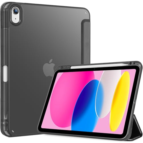 ProCase Hülle für iPad (A16) 11" Generation 2025 / iPad 10 Generation 10,9" 2022 Schutzhülle mit Stifthalter Stoßfeste Smart Case Cover Auto Schlafen/Wachen -Ganz schwarz