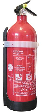 Cora 000126804 Pulverfeuerlöscher mit Halterung, 2 kg, Klasse 8A 70B – C