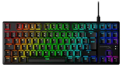 HyperX Alloy Origins Core – Mechanische Gaming-Tastatur (TKL, ohne Nummernblock) – HyperX Red Switch (linear) – RGB Beleuchtung – USB‑C (abnehmbar) – Deutsches QWERTZ DE‑Layout – Schwarz