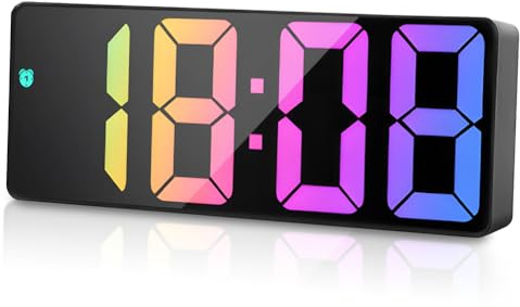 flintronic Digitaler Wecker, LED Wecker Digital mit Großen Zahlen, Tischuhr mit Temperaturanzeige Alarmen, Digital Uhr USB Netzbetrieben, Nachttischuhr mit Snooze/Regelbarer Helligkeit, 12/24HR