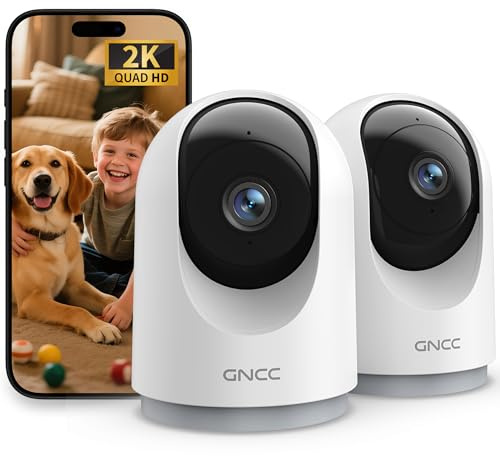 GNCC 2K 360° Überwachungskamera Innen, Nachtsicht, 5G/2.4G WiFi | Kamera Überwachung Innen, WLAN kamera Indoor Hundekamera mit APP, Babyphone mit Kamera, Zwei-Wege-Audio, Bewegungserkennung