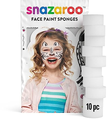 Snazaroo 1198030 Schmink Schwämmchen, feinporig, Schminken, Make Up Schwamm, Karneval, Halloween, Mottoparty - 10 Stück im Set